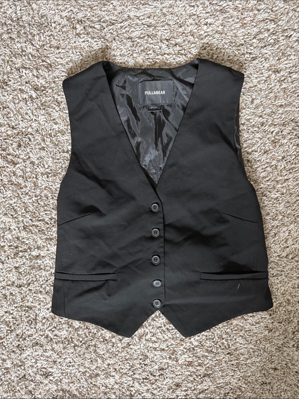 Pull&Bear Black Five-Button Waistcoat